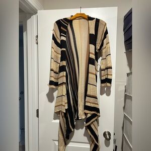 Striped Beige and Black Women's Dress